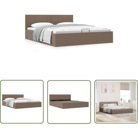The Living Store Cadre de lit à rangement hydraulique sans matelas 180x200 cm - Cadre De Lit - Lit Plateforme - Lit Avec Rangement - Lit Hydraulique - Lit Adulte