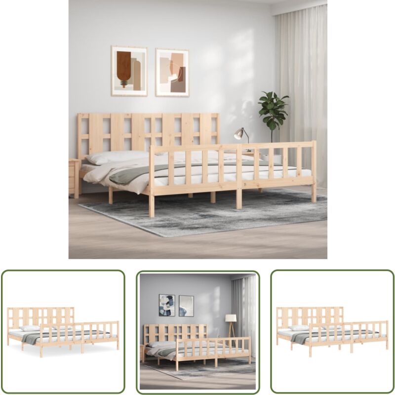 Maison Chic - The Living Store Cadre de lit sans matelas bois de pin massif - Lit Double - Cadre De Lit - Lit En Bois - Lit Design - Chambre à Coucher