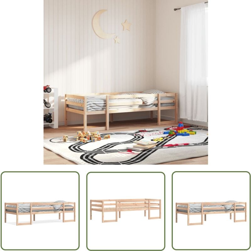 The Living Store - Cadre de lit pour enfants sans matelas 90x190 cm pin massif - Lit Enfant - Cadre De Lit - Lit Bébé - Mobilier Enfant - Chambre
