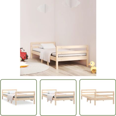 The Living Store Cadre de lit sans matelas 90x200 cm bois de pin massif - Cadre De Lit - Lit Double - Lit Bois - Lit Design - Meuble Chambre