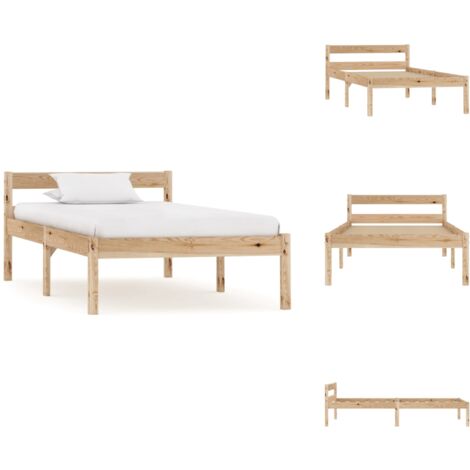 The Living Store Cadre de lit sans matelas bois massif de pin 100x200 cm - Cadre de lit