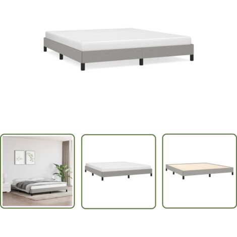 The Living Store Cadre de lit sans matelas gris clair 160x200 cm tissu - Cadre De Lit - Lit Double - Literie - Meuble Chambre - Design Moderne