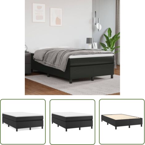 The Living Store Cadre de lit sans matelas noir 120x200 cm similicuir - Lit Double - Cadre De Lit - Similicuir - Lit Noir - Literie