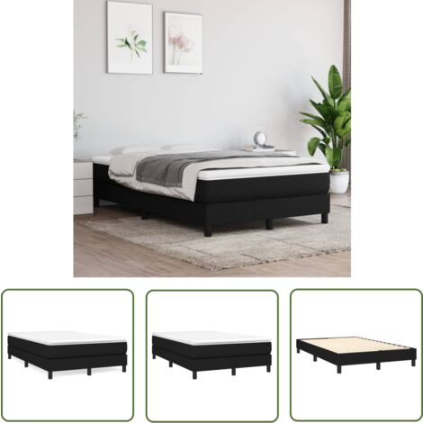 The Living Store Cadre de lit sans matelas noir 120x200 cm tissu - Cadre De Lit - Lit Double - Literie - Meuble Chambre - Design Moderne