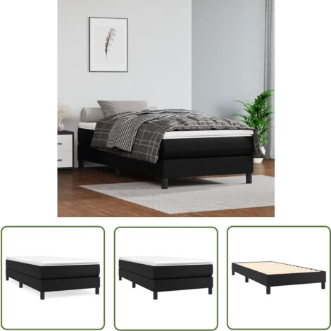 The Living Store Cadre de lit sans matelas noir 90x190 cm similicuir - Cadre De Lit - Lit Double - Lit Noir - Similicuir - Literie