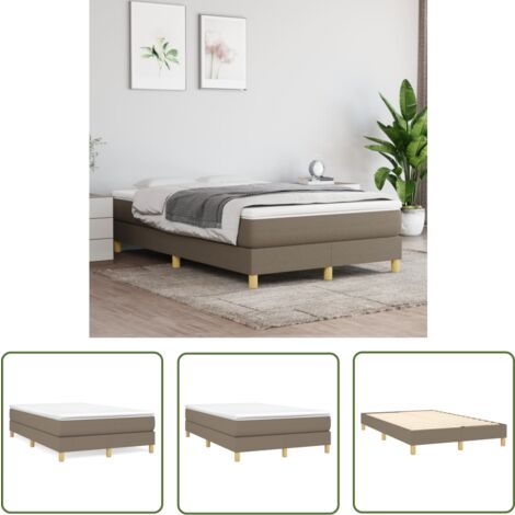 The Living Store Cadre de lit sans matelas taupe 120x200 cm tissu - Cadre De Lit - Lit Double - Lit Adulte - Lit Taupe - Literie