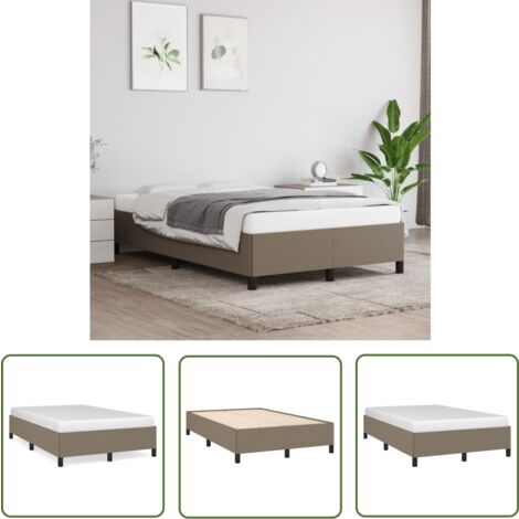 The Living Store Cadre de lit sans matelas taupe 120x200 cm tissu - Cadre De Lit - Lit Double - Lit Taupe - Literie - Meuble Chambre