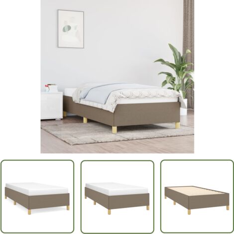 The Living Store Cadre de lit sans matelas taupe 90x200 cm tissu - Cadre De Lit - Lit Double - Literie - Meuble Chambre - Chambre À Coucher