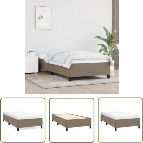 The Living Store Cadre de lit sans matelas taupe 90x200 cm tissu - Cadre De Lit - Lit Double - Literie - Meuble Chambre - Meubles De Chambre
