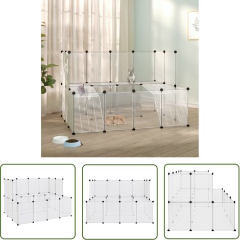 The Living Store Cage pour petits animaux Transparent 143x107x93 cm PP et Acier - Cage Pour Petit Animal - Clapier - Abri Pour Hamster - Maison Pour Lapin - Accessoires Pour Animaux De Compagnie
