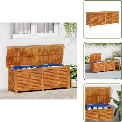The Living Store Caja de almacenaje de jardín madera maciza acacia 150x50x56 cm - Caja de almacenamiento exterior