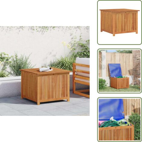 The Living Store Caja de almacenaje de jardín madera maciza acacia 75x75x58 cm - Caja de madera