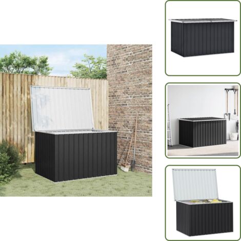 The Living Store Caja de almacenaje para jardín gris antracita 149x99x93 cm - Almacenamiento exterior