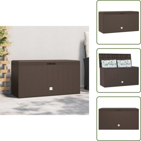 The Living Store Caja de almacenamiento de jardín marrón 114x47x60 cm - Almacenamiento exterior