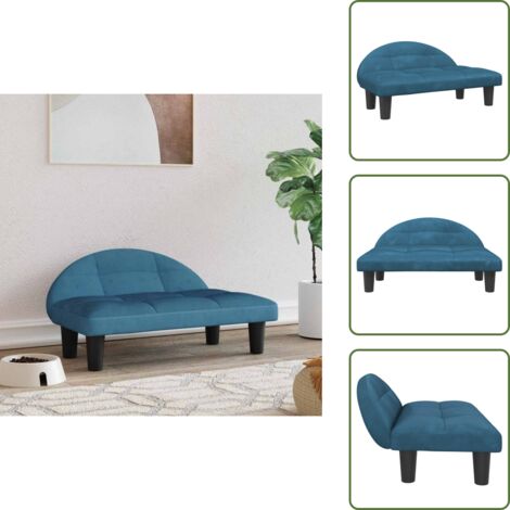 The Living Store Cama para perros de terciopelo azul 70x52x30 cm - Sofá para perros