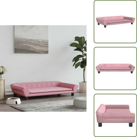 The Living Store Cama para perros de terciopelo rosa 100x50x21 cm - Sofá para perros