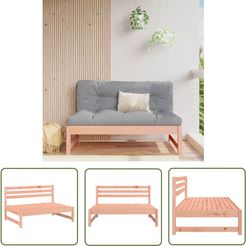 The Living Store - Canapé central de jardin 120x80 cm bois massif douglas - Canapé Jardin - Canapé Extérieur - Mobilier Jardin - Meubles De Jardin