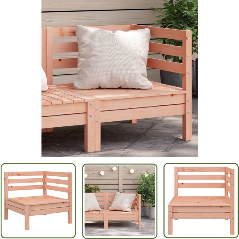 The Living Store Canapé d'angle de jardin bois massif douglas - Canapé De Jardin - Canapé Extérieur - Mobilier De Jardin - Meubles De Jardin - Bois
