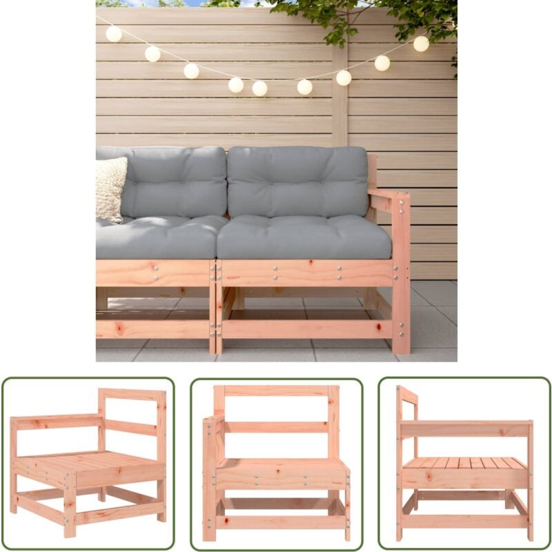 The Living Store Canapé d'angle de jardin bois massif douglas - Canapé Jardin - Canapé Extérieur - Mobilier Jardin - Meubles De Jardin - Chaise