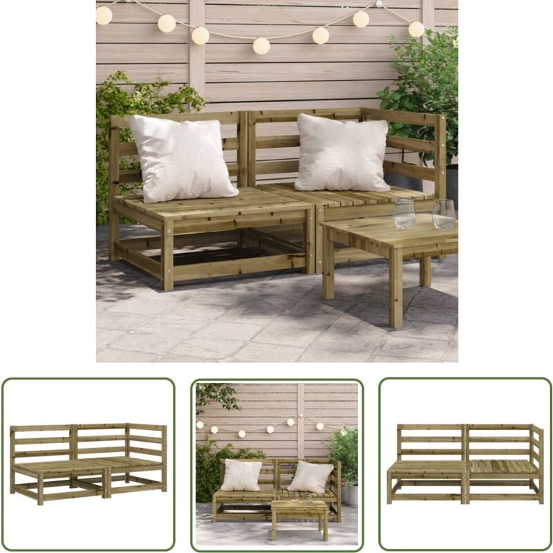 The Living Store - Canapé de jardin 2 places bois de pin imprégné - Canapé De Jardin - Mobilier De Jardin - Meubles De Jardin - Canapé Extérieur
