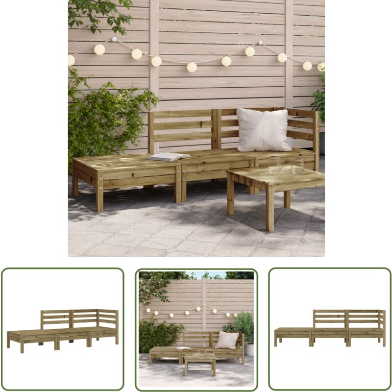 The Living Store - Canapé de jardin 3 places bois de pin imprégné - Canapé De Jardin - Mobilier De Jardin - Meubles De Jardin - Canapé Extérieur