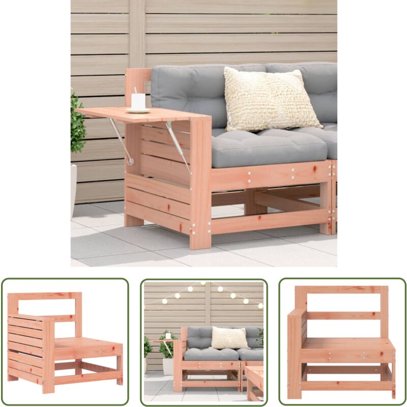 The Living Store - Canapé de jardin accoudoir avec table d'appoint massif douglas - Canapé De Jardin - Meuble De Jardin - Salon De Jardin - Canapé
