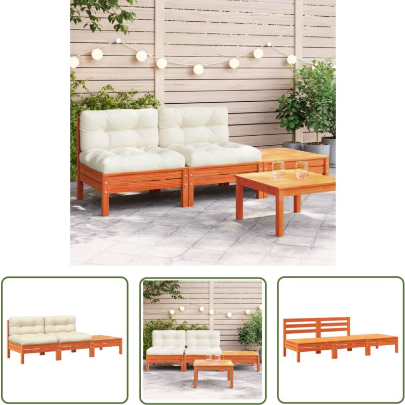 The Living Store - Canapé de jardin avec coussins et repose-pied 2 places - Canapé Jardin - Mobilier Extérieur - Jardin Design - Ensemble Salon De