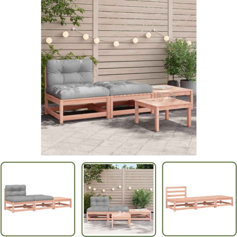The Living Store - Canapé de jardin sans accoudoirs avec coussins et repose-pieds - Canapé De Jardin - Mobilier Extérieur - Meubles De Jardin