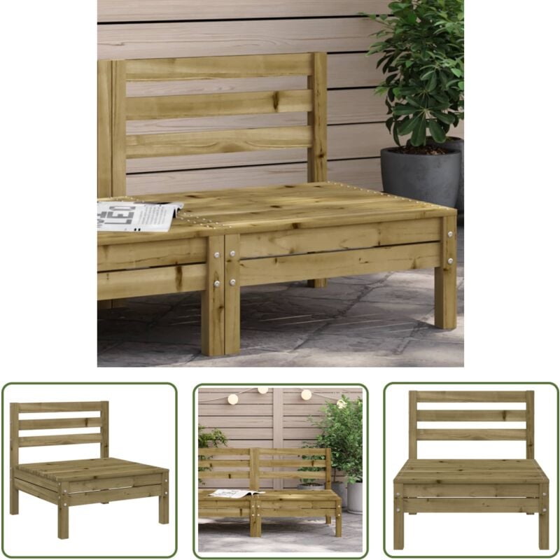 The Living Store - Canapé de jardin sans accoudoirs bois pin imprégné - Canapé De Jardin - Mobilier De Jardin - Canapé Extérieur - Meubles De Jardin
