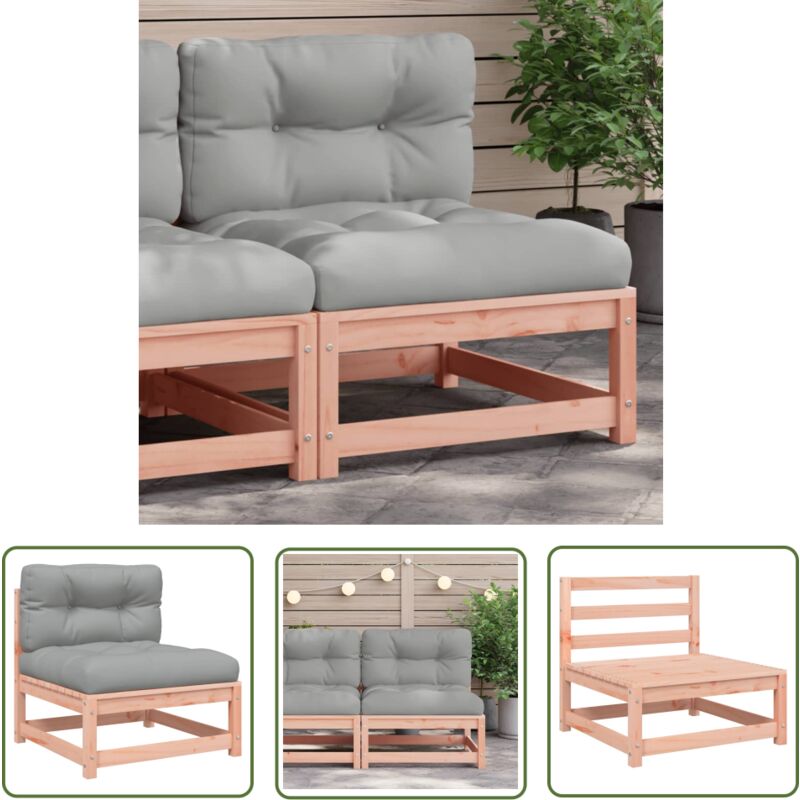 The Living Store - Canapé de jardin sans accoudoirs coussins bois massif douglas - Canapé De Jardin - Mobilier De Jardin - Canapé Extérieur - Meubles