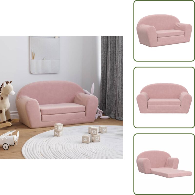 Canapé-lit pour enfants 2 places rose peluche douce - Canapé Enfant - Canapé Lit Enfant - Mobilier Bébé - Meubles Enfant - Chambre Enfant - The