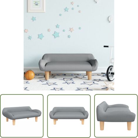 The Living Store Canapé pour enfants gris clair 70x40x24 cm tissu - Canapé Enfant - Canapé Bébé - Mobilier Enfant - Meubles Pour Enfants - Décoration Chambre Enfant