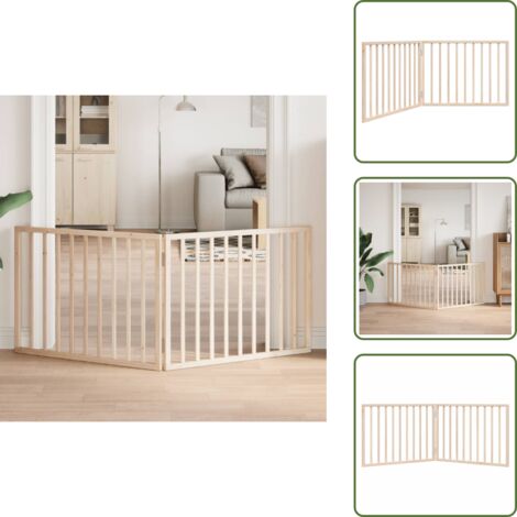 The Living Store Cancelletto per cani pieghevole 2 pannelli 160 cm in legno di pioppo - Cancelletto per cani