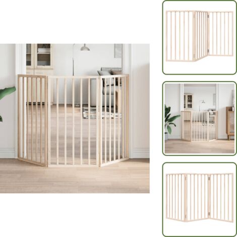 The Living Store Cancelletto per cani pieghevole a 3 pannelli 150 cm in legno di pioppo - Cancelletto per cani
