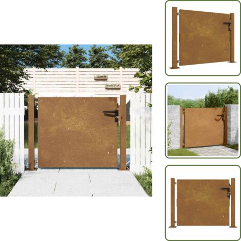 The Living Store Cancello da giardino 100x75 cm in acciaio Corten - Acciaio corten