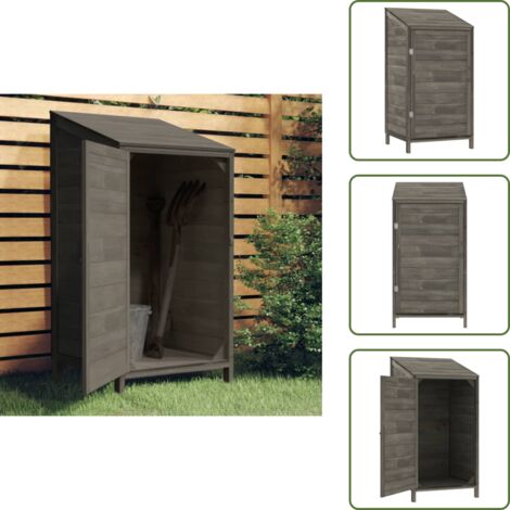 The Living Store Capanno da Giardino Antracite 55x52x112 cm Legno Massello Abete - Capanno in legno