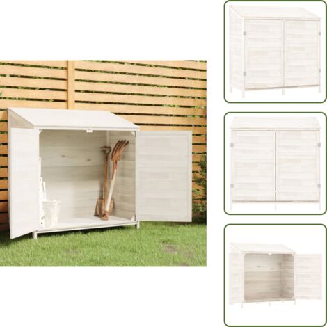 The Living Store Capanno da Giardino Bianco 102x52x112cm Legno Massello di Abete - Capanno in legno