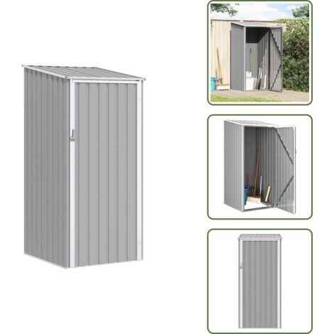 The Living Store Capanno da Giardino Grigio 87x98x159 cm in Acciaio Zincato - Casetta in acciaio zincato