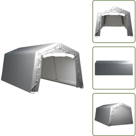 The Living Store Carpa de almacenamiento acero gris 300x600 cm - Carpa exterior