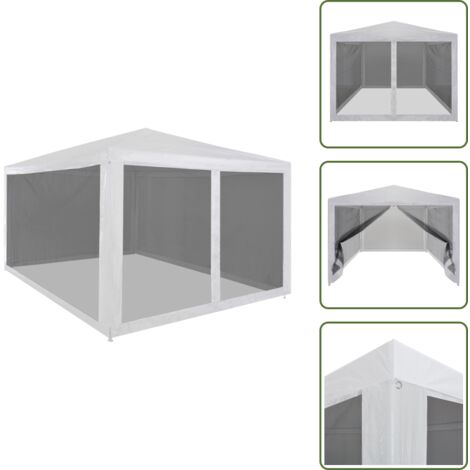 The Living Store Carpa de celebraciones plegable con 4 paredes de malla 4x3 m - Carpa plegable