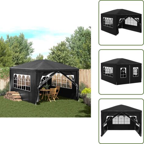 The Living Store Carpa para fiestas gris antracita 3x4 m - Carpa de jardín