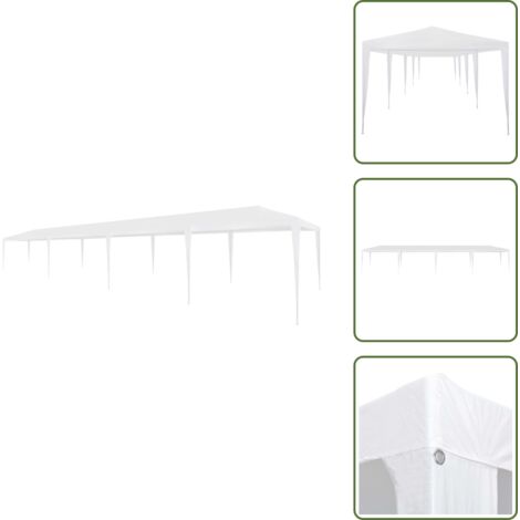 The Living Store Carpa para fiestas PE blanca 3x12 m - Carpa de jardín