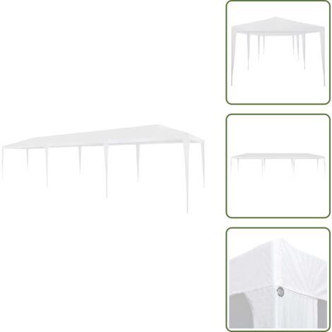 The Living Store Carpa para fiestas PE blanca 3x9 m - Carpa de polietileno