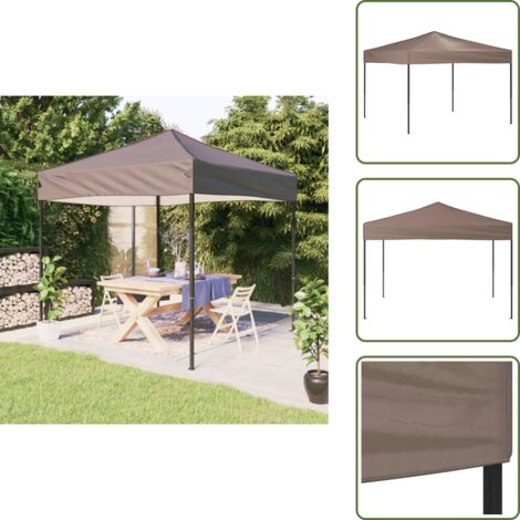 The Living Store Carpa para fiestas plegable gris taupe 3x3 m - Carpa para eventos