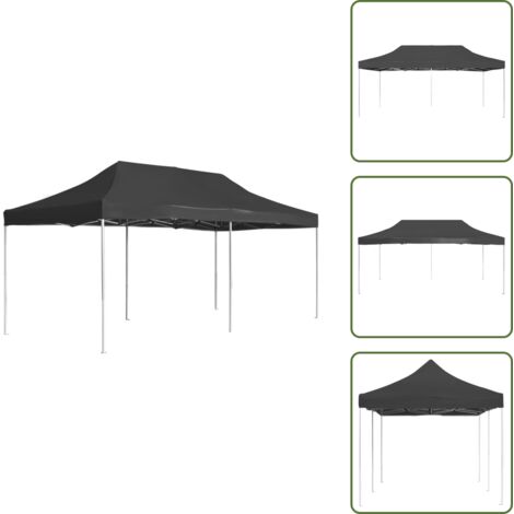 The Living Store Carpa plegable profesional de aluminio antracita 6x3 m - Carpa de fiesta
