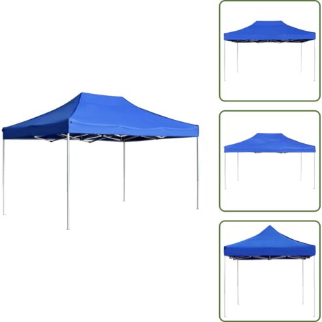 The Living Store Carpa plegable profesional de aluminio azul 4,5x3 m - Carpa de aluminio