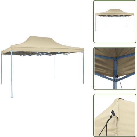 The Living Store Carpa pleglable Pop-up 3x4,5 m blanco crema - Carpa impermeable