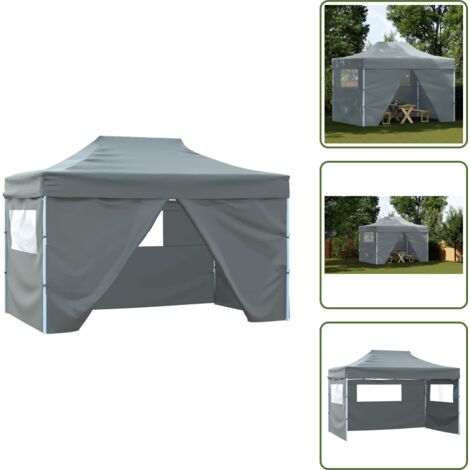 The Living Store Carpa pleglable Pop-up con 4 paredes 3x4,5 m gris antracita - Carpa emergente