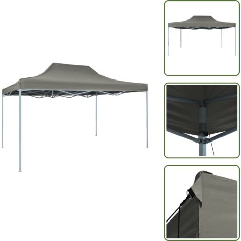 The Living Store Carpa pleglable Pop-Up gris antracita 3x4,5 m - Carpa para eventos