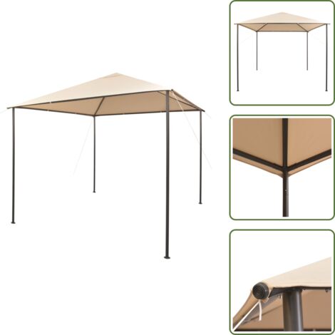 The Living Store Cenador carpa 3x3 m de acero beige - Cenador de acero